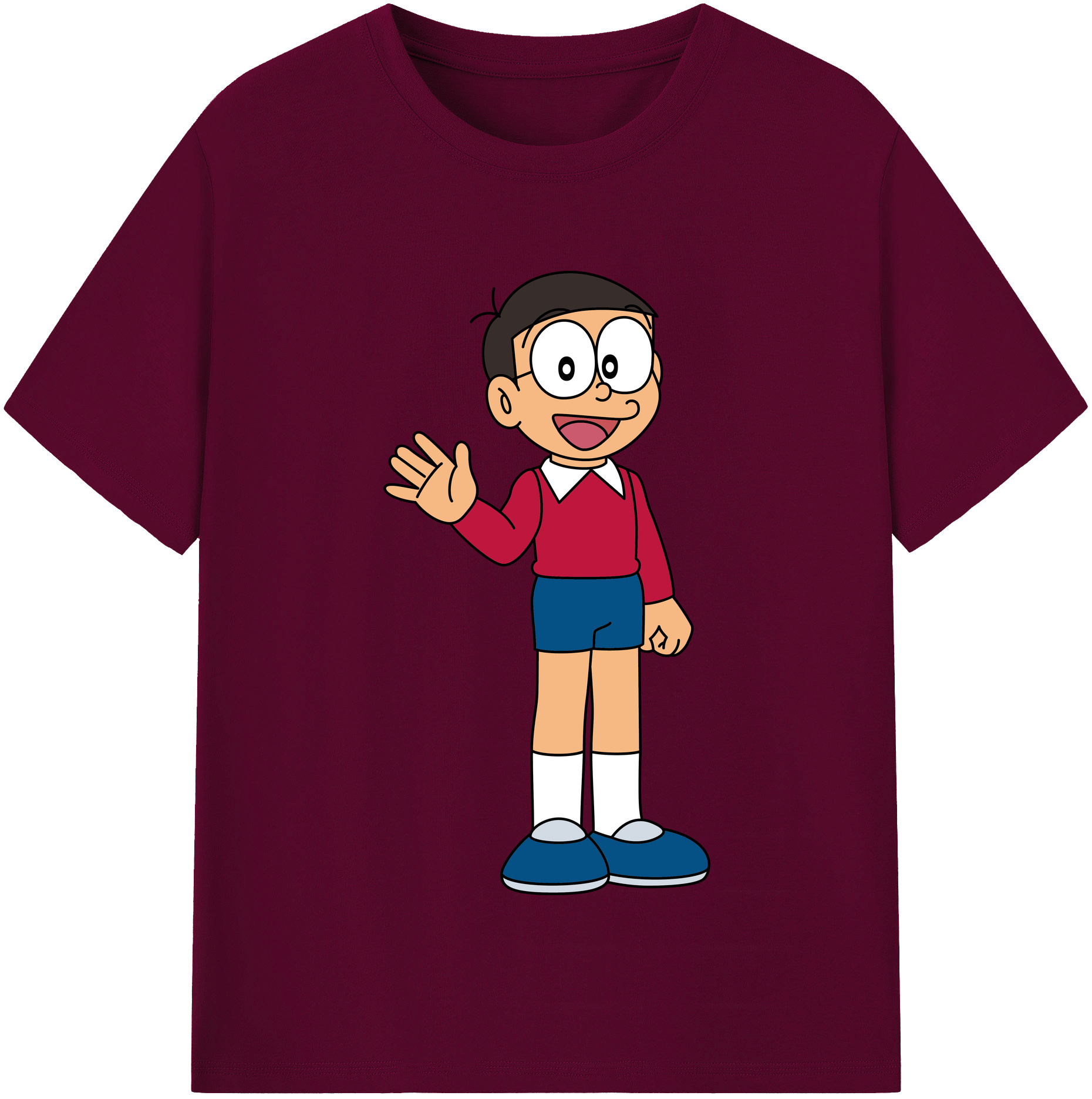 （画像用） ドラえもん 野比 のび太 Doraemon Nobita Nobi レディースカジュアルプリントTシャツ（綿100％）